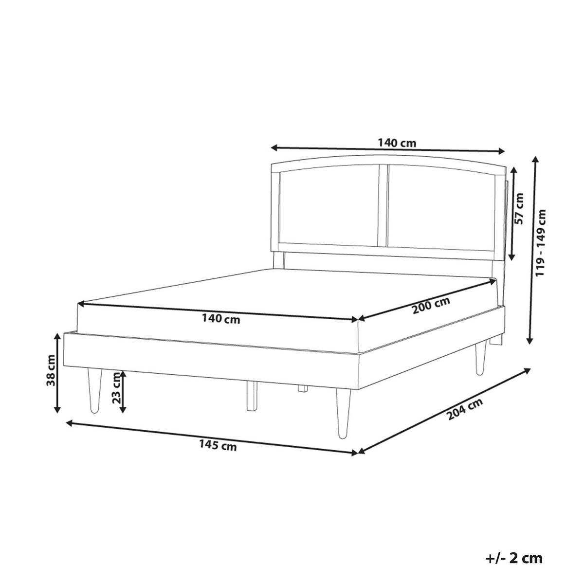 BETT 140/200 cm Braun Varzy - Braun/Naturfarben, Holz (140/200cm) - Beliani