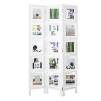 PARAVENT 3-tlg. 93/161 cm Weiß Fotowand - Weiß, Holz (93/161/2cm) - Homestyle4u