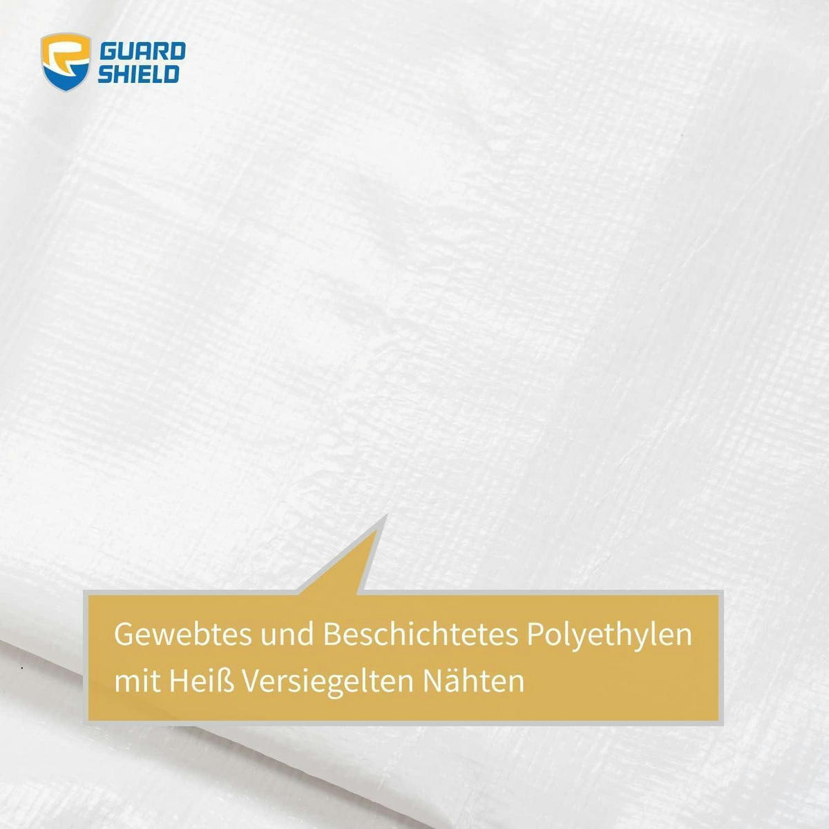 GEWEBEPLANE 3 x 6 m Weiß Wasserdicht 160g/m² - Weiß, Kunststoff (32/8/43cm)