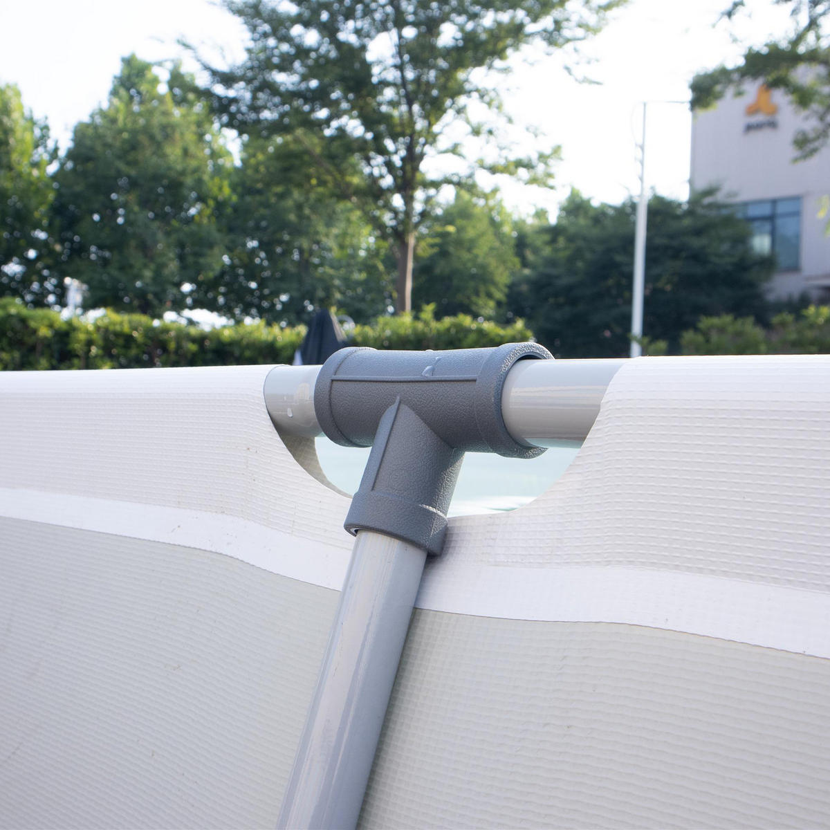 AUFSTELLPOOL Framepool 300 x 207 x 65 cm grau ohne Filterpumpe - Grau, Kunststoff (207/65/300cm) - Avenli