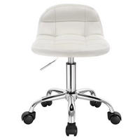 DREHSTUHL Bürostuhl 43/43/68 cm creme weiß aus Samt mit Rollen - Creme, Kunststoff (31/68/38cm) - OKWISH