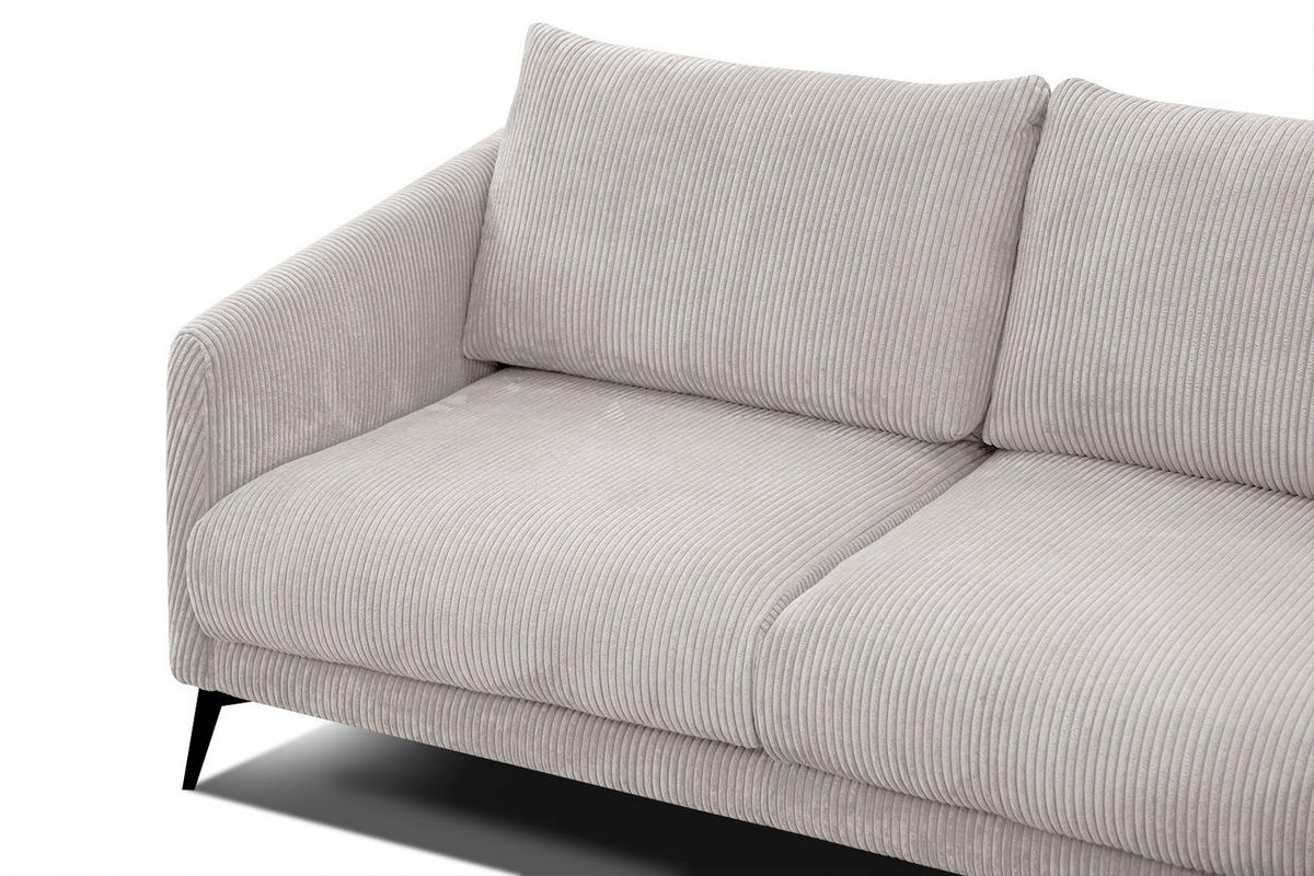 SOFA VILT 3-Sitzer, weiß - Schwarz/Weiß, Holzwerkstoff/Kunststoff (202/89/94cm) - Courtois Laville