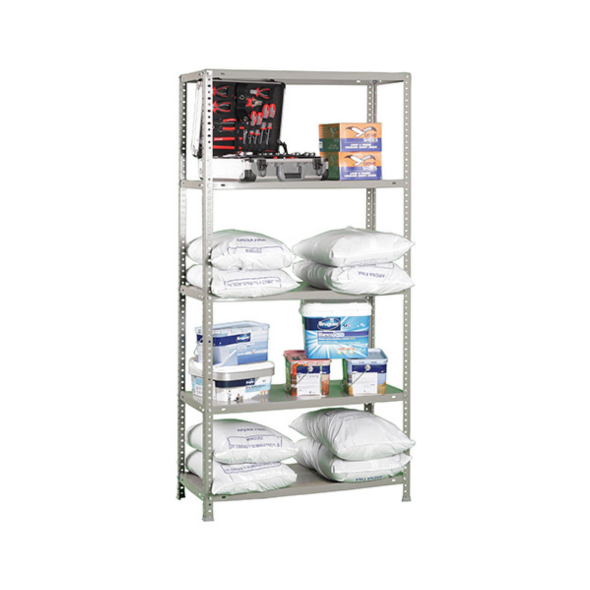 SCHRAUBREGAL PANDA | HxBxT 180x80x50cm | Fachlast 100kg | Grau - Grau, Metall (80/180/50cm) - PROREGAL