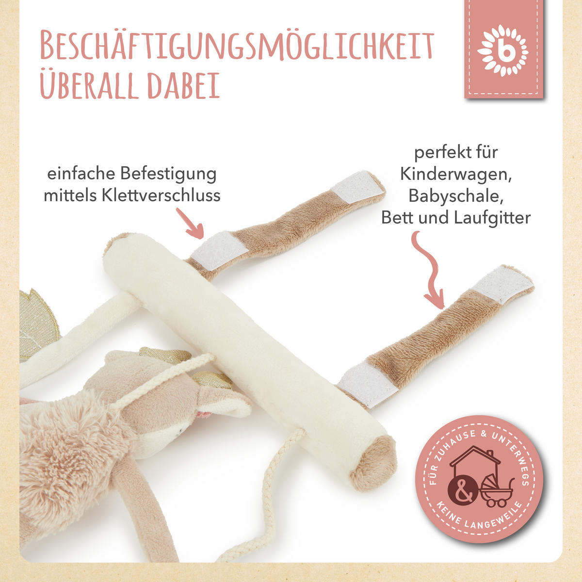 KINDERWAGEN Kette Design Reh - ab Geburt - Beige, Textil (21/30cm) - Bieco Spielwaren