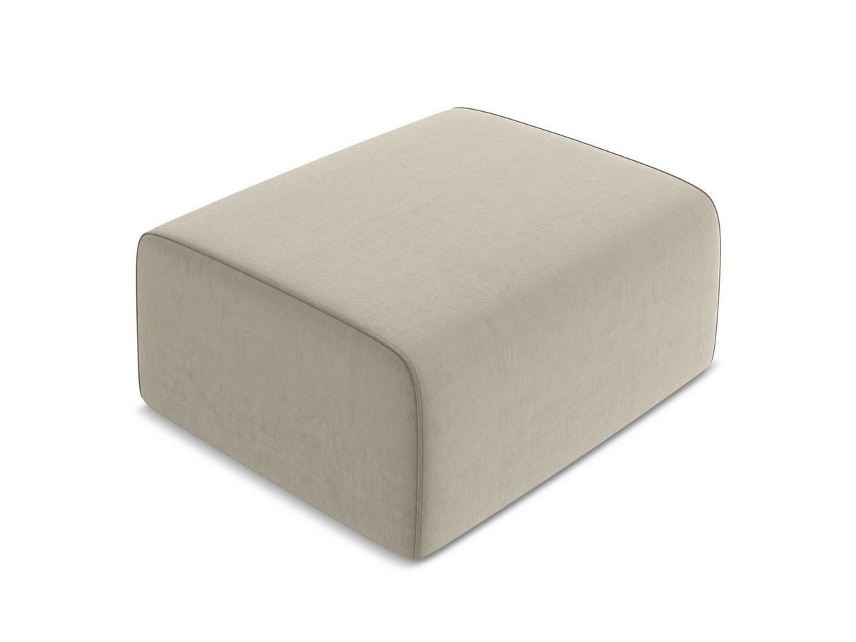 POUF Samt Stoff Creme - Perlmutt/Lila, Kunststoff/Textil (90/80/60cm) - Makamii