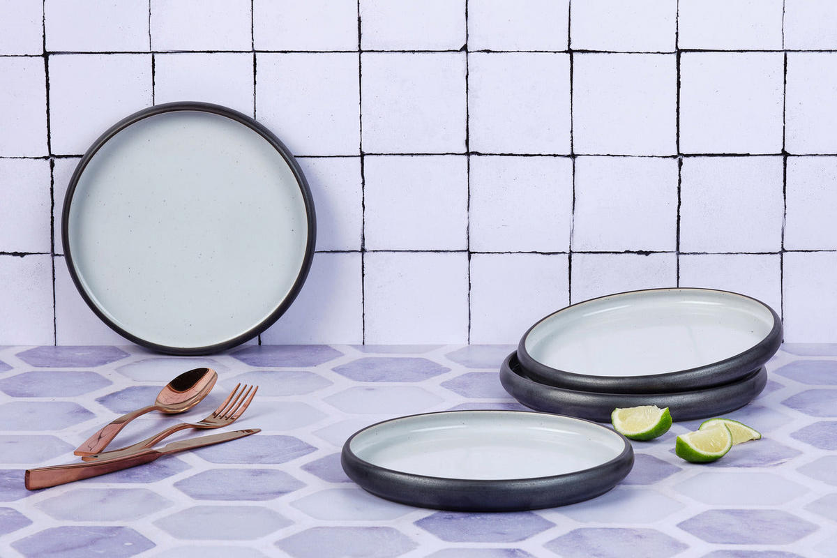 TELLER Gourmet Ø21,5cm - 4er-Set - Onyx - Schwarz, Keramik (21.5cm) - Björn