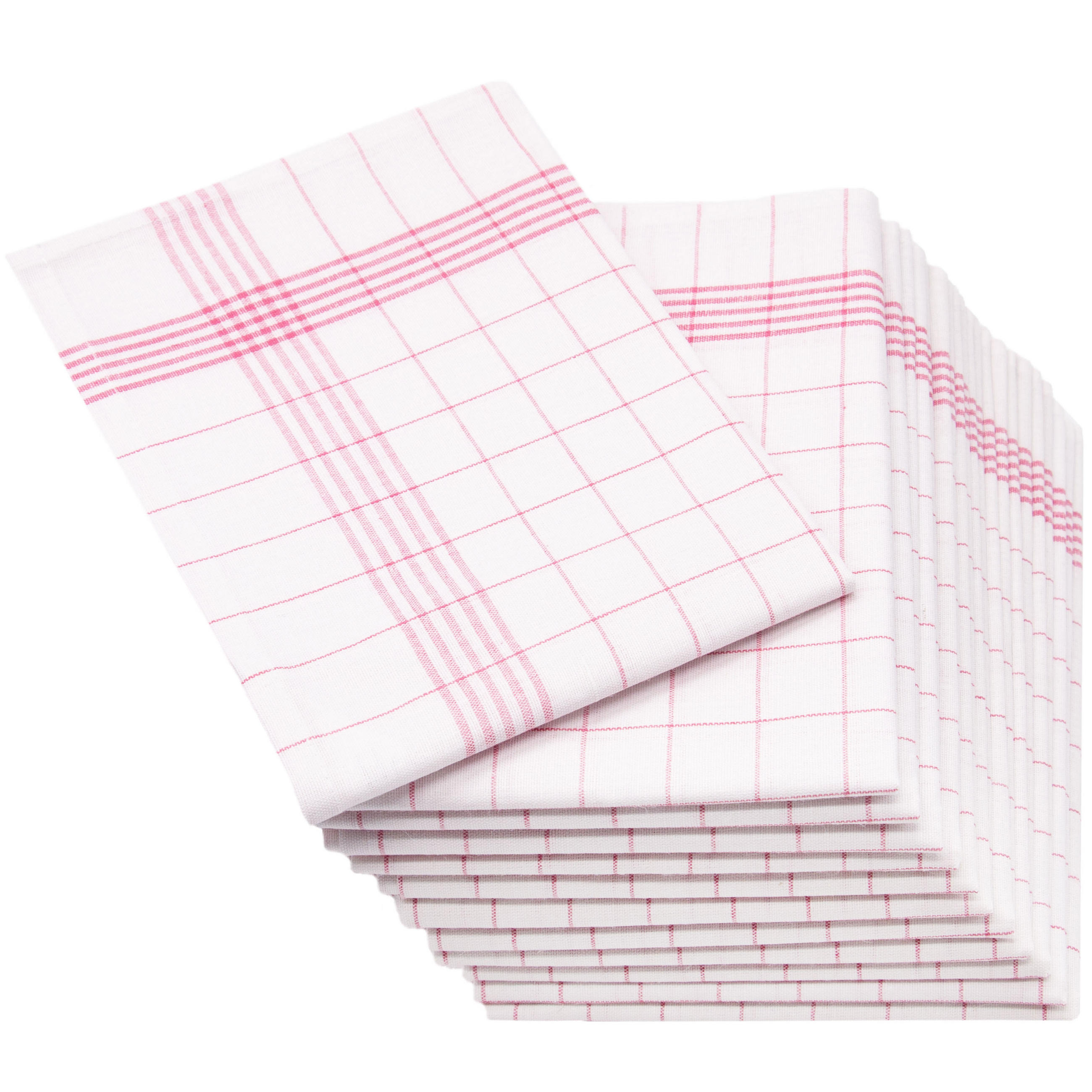 GESCHIRRTÜCHER, 12er-Set, 50x70 cm, 50% Baumwolle, 50% Leinen, Rot - Rot, Textil (50/70cm) - Zollner