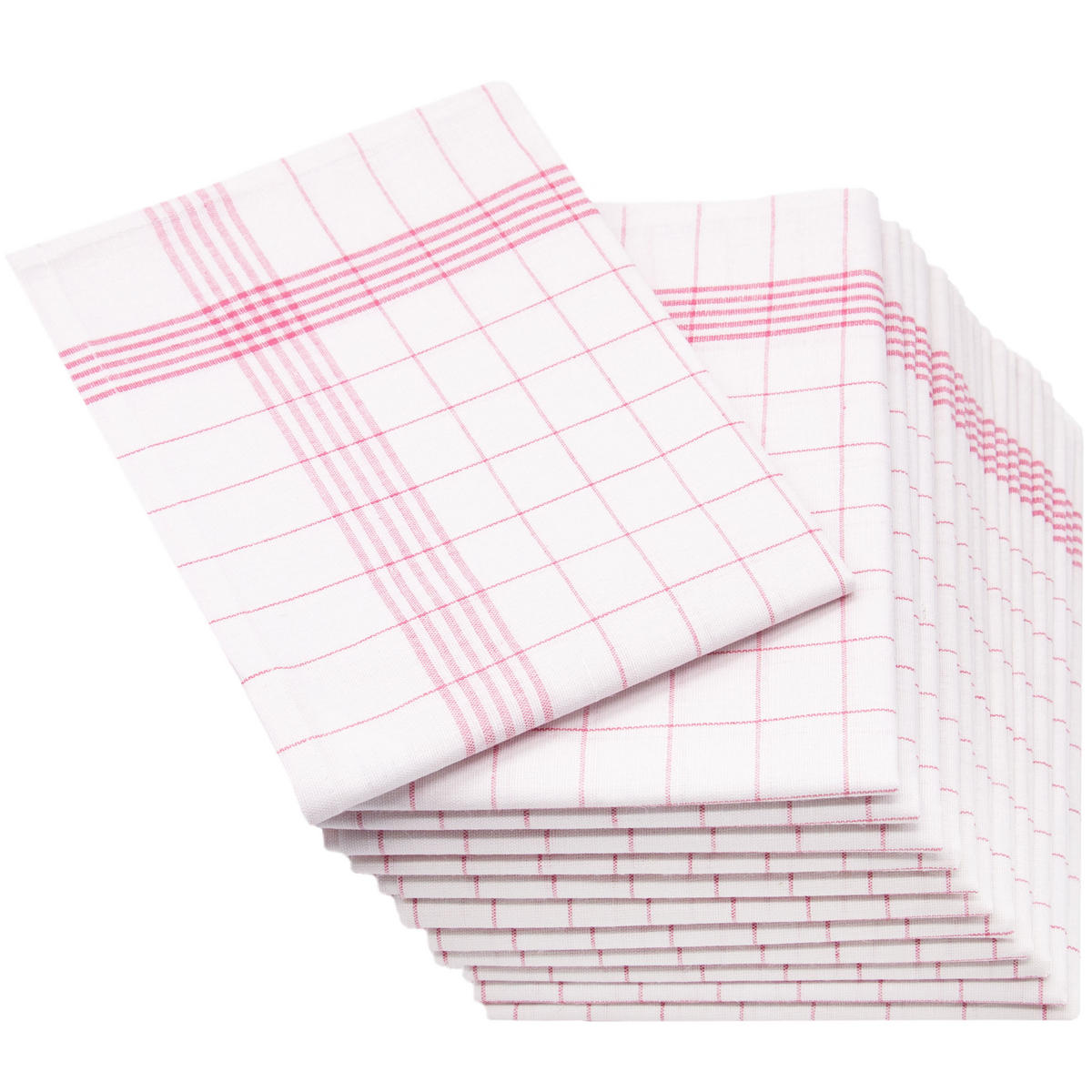 GESCHIRRTÜCHER, 12er-Set, 50x70 cm, 50% Baumwolle, 50% Leinen, Rot - Rot, Textil (50/70cm) - Zollner