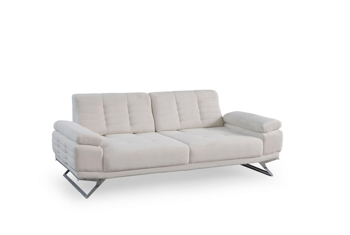 2-SITZER Sofa LINDY, Creme - Creme, Leder/Textil (195/89/100cm)