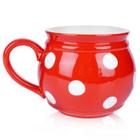 KERAMIKBECHER PUNKTE, Keramik, rot, 950 ml - Transparent, Keramik (0.95L) - Orion 