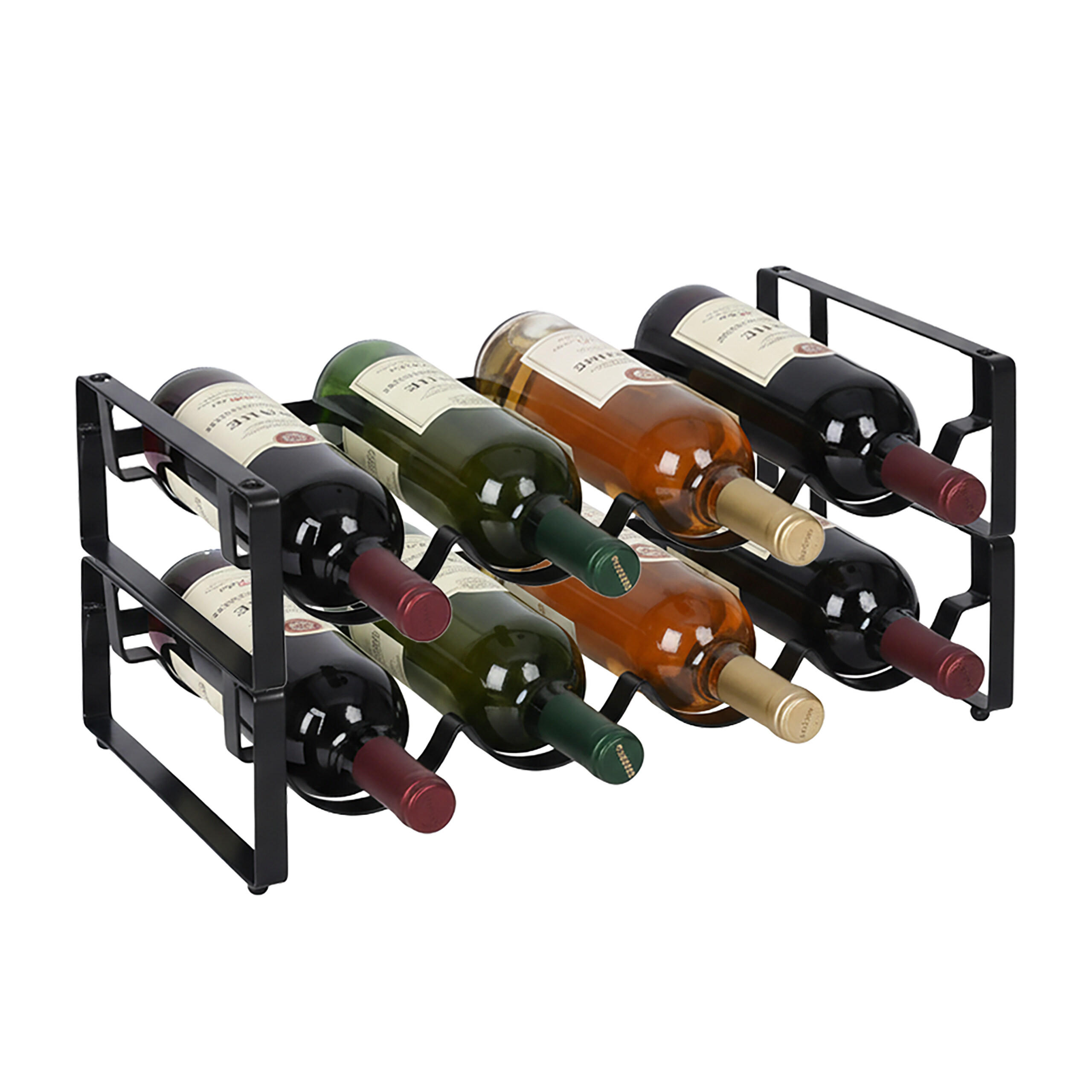 WEINREGAL - Schwarz, Metall (40/19/20cm) - Relaxdays