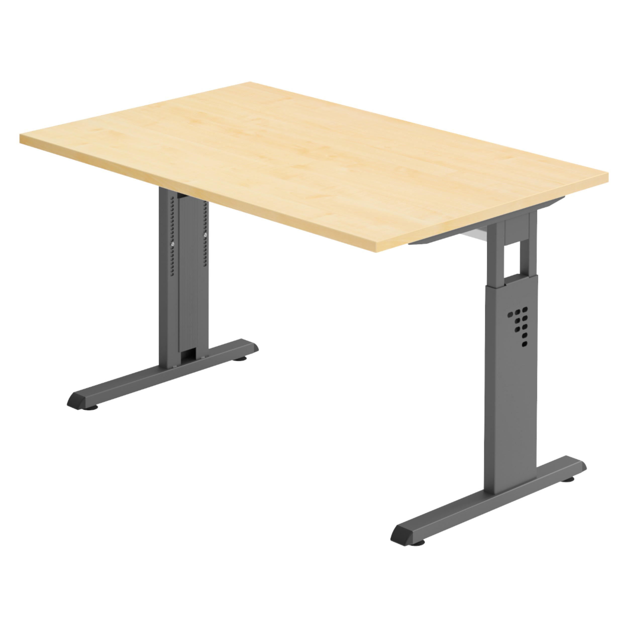 SCHREIBTISCH Serie-O 80/120/74 cm in Ahornfarben/Graphitfarben - Ahornfarben/Graphitfarben, Holzwerkstoff (80/120/74cm) - bümö