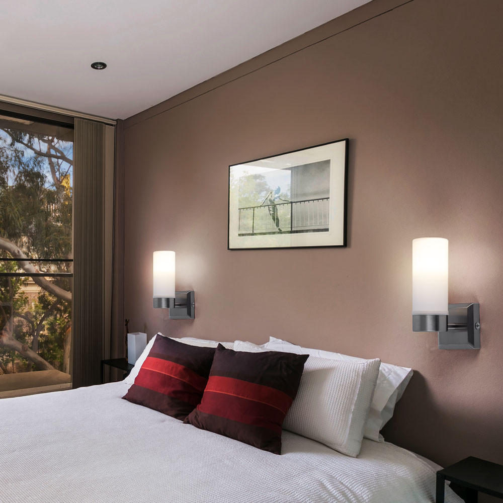 WANDLEUCHTE SPACE Glas Opal Weiß - Weiß, Glas (11.5/18.5/11cm) - Globo Lighting