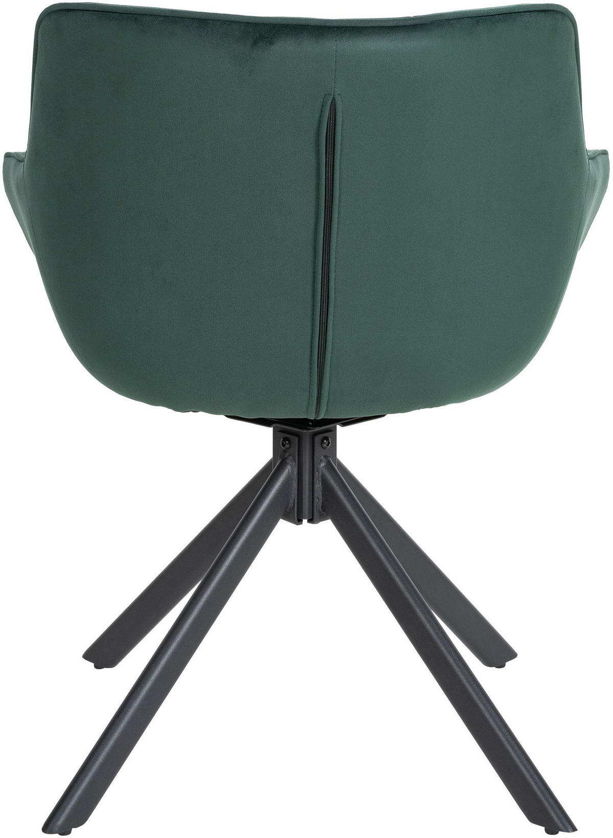 STUHL Samt grün - Schwarz/Grün, Textil/Metall (65/78/59cm) - CLP