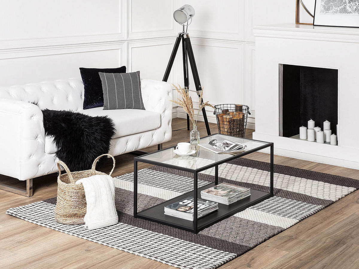 KURZFLOR-TEPPICH Akkaya 230/160 cm - Grau, Textil (160/230cm) - Beliani