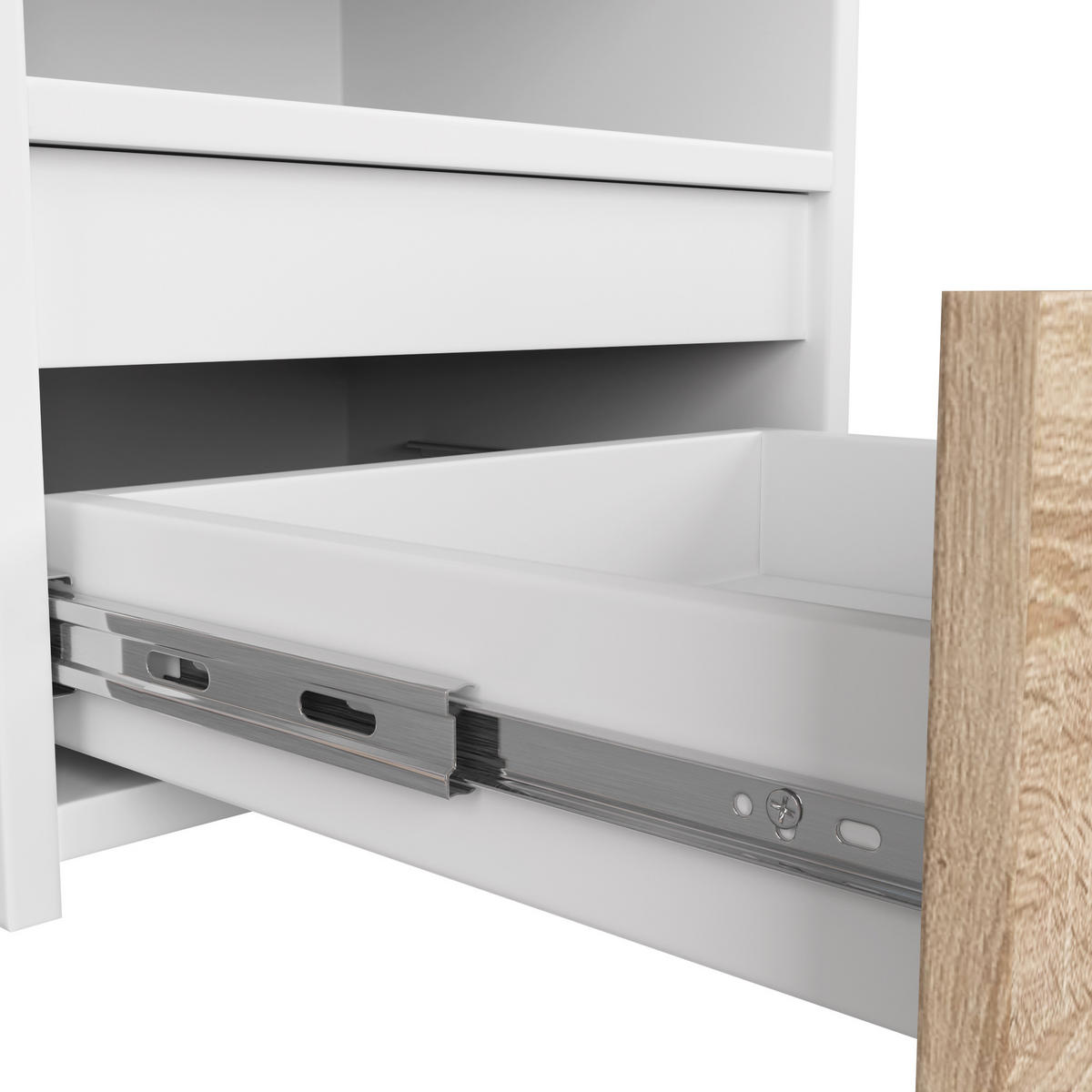 NACHTSCHRANK Weiß, Sonoma Eiche 40x35x40 cm - Wengefarben/Weiß, Holzwerkstoff (40/40/35cm) - Akord