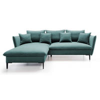 ECKSOFA Flavio mit Schlaffunktion, Bettkasten 260 cm, Links, Türkis - Türkis, Holz (258/167cm) - Emporius