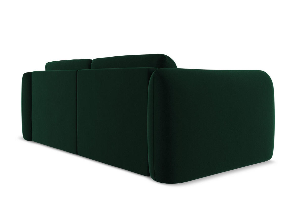 3-SITZER SOFA Samt Stoff Grün - Dunkelgrün/Schwarz, Kunststoff/Textil (210/74/105cm) - Makamii