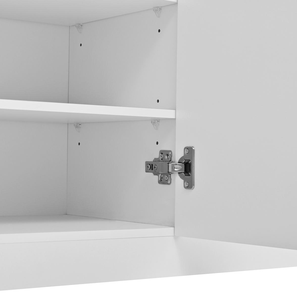 GARDEROBE-SET in Weiß Flurmöbel Set mit Spiegel und Sitzbank für Flur, B100/T35/H180cm - Weiß, Holzwerkstoff (100/180/35cm) - STILVORA