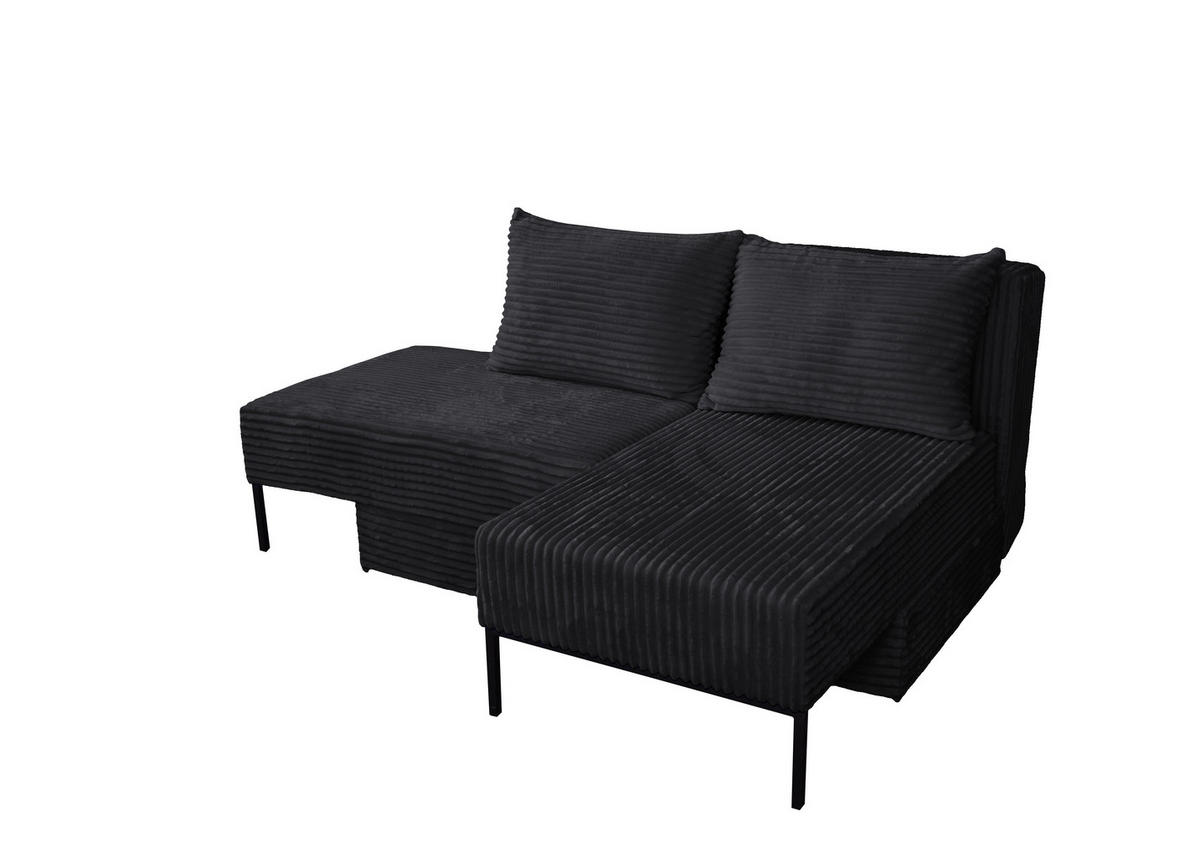 ECKSOFA Mit Schlaffunktion MOOKA 4in1-Multifunktions-System Stoff Velo Links Schwarz - Schwarz, Holz/Textil (145/160cm) - Kaiser Möbel