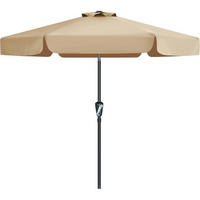 SONNENSCHIRM 230 cm Khaki neigungsverstellbar mit Kurbel und Volant - Olivgrün, Textil (230/230cm)