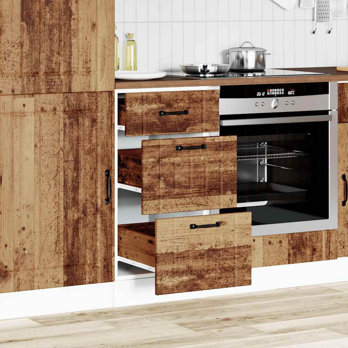 KÜCHENUNTERSCHRANK Maro Altholz-Optik 40x46x81,5 cm - Zwetschgeholzfarben, Holz (40/81.5/46cm) - DELUKE