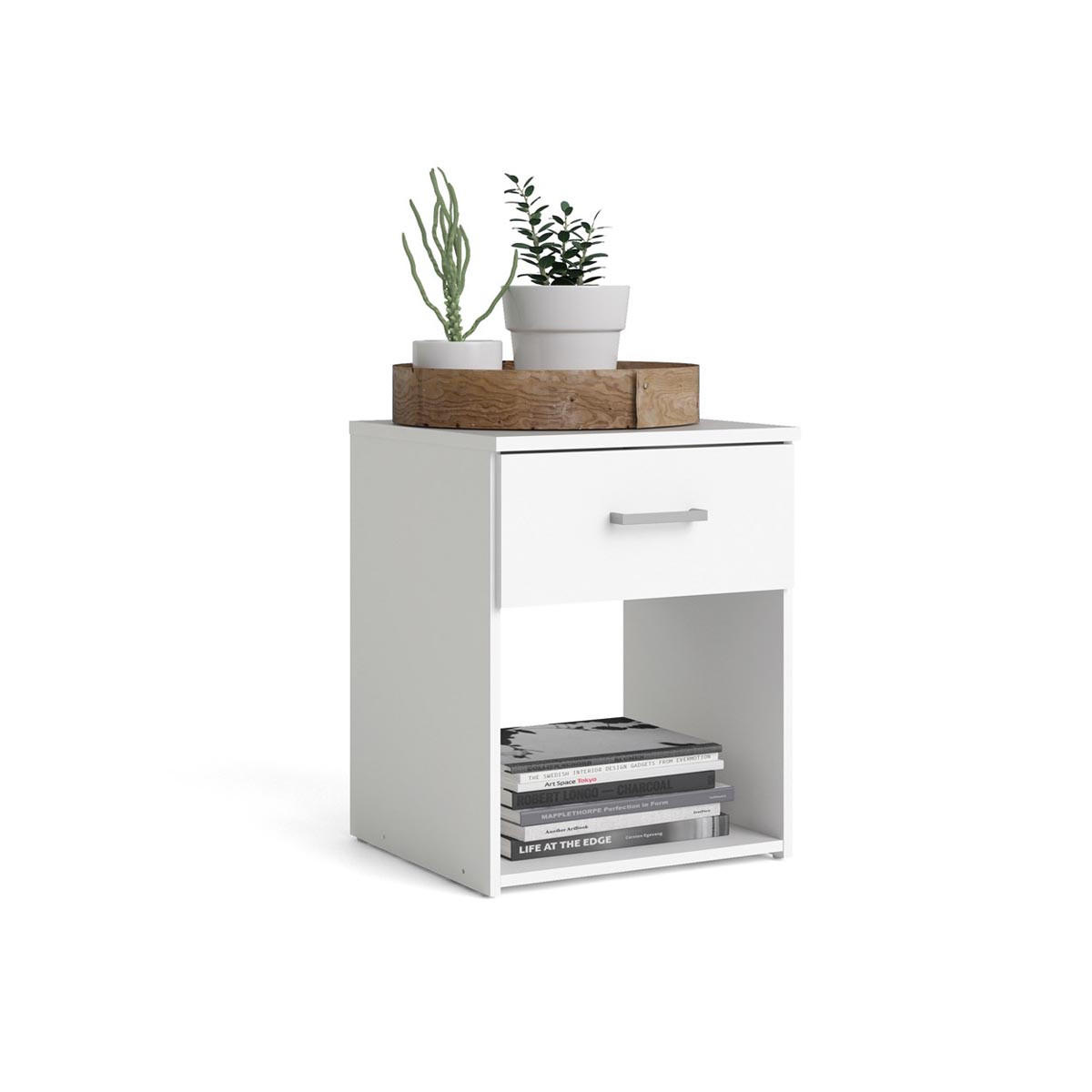 NACHTSCHRANK weiß - Weiß, Holzwerkstoff (38/48/36cm) - ebuy24