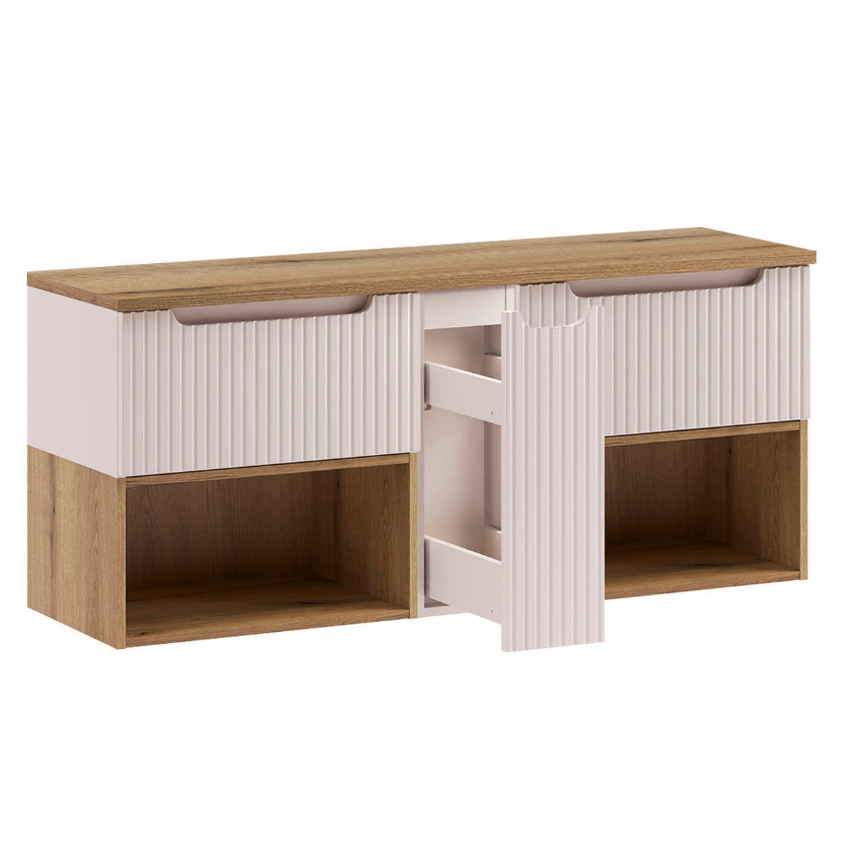 WASCHTISCHUNTERSCHRANK 140.4cm Riva Kaschmir - Beige, Holzwerkstoff (140.4/60/40cm) - Petits-meubles