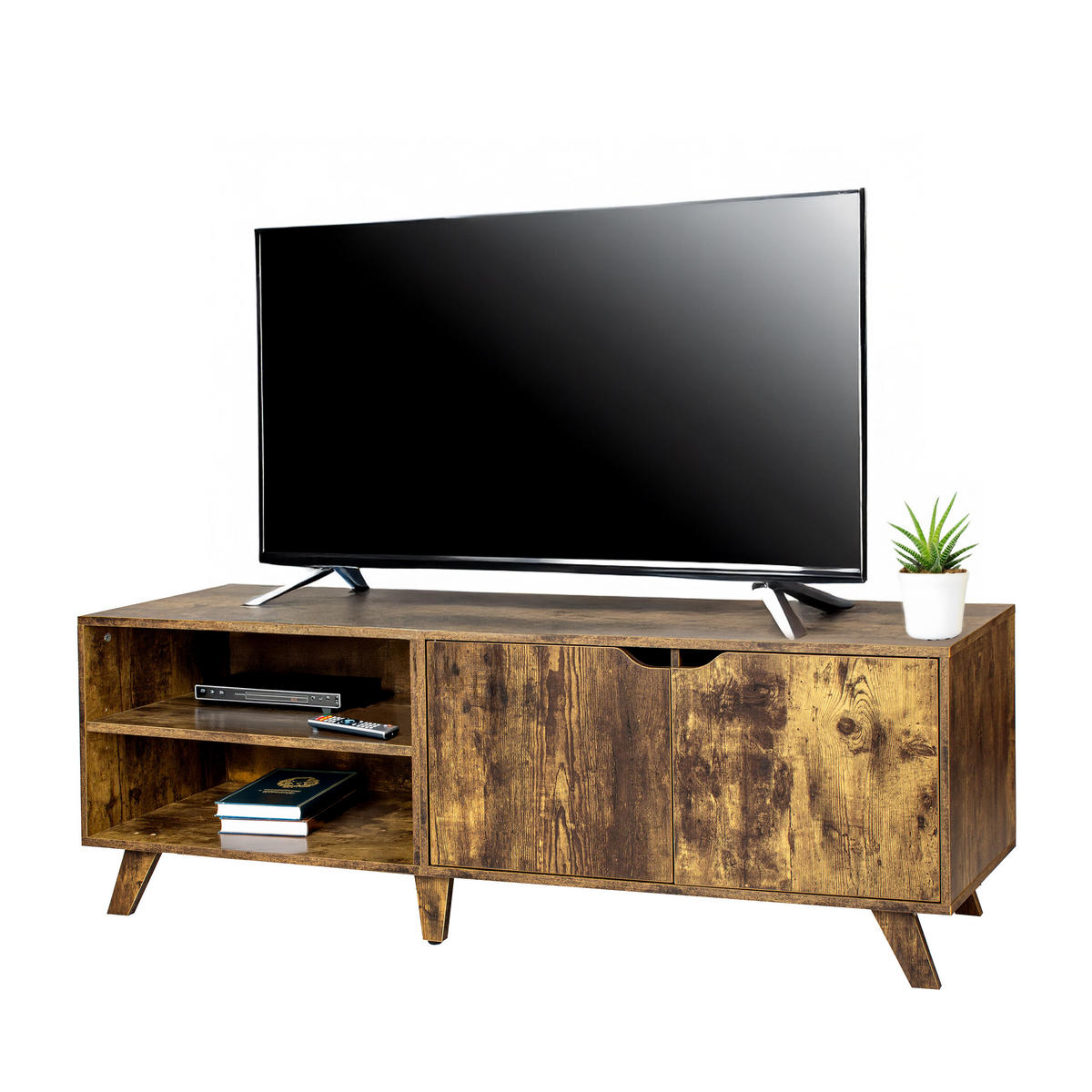TV-LOWBOARD - Braun, Holzwerkstoff (140/50/40cm) - Relaxdays
