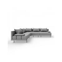 GARTENSOFA BAHAMA M - Links - Wetterfeste Balkonmöbel & Terrassenmöbel Außen - Moderne Lounge Möbel für Garten - Balkon & Terrasse - Grau - Grau, Kunststoff (298/75/222cm) - Trada