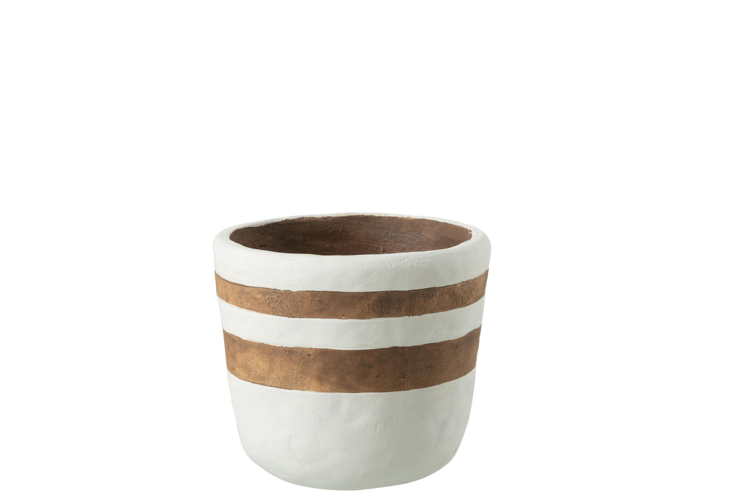 BLUMENTOPF KENIA - Töpferei - Weiß - M - Ø 18 cm - Weiß, Keramik (18/15.5cm) - J-Line