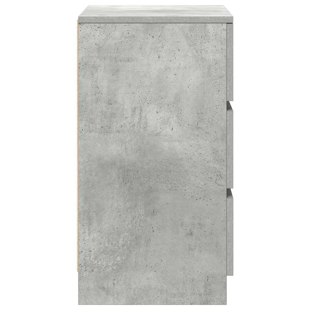NACHTTISCH Mit 3 Schubladen Betongrau 39/35/65 Cm - Grau, Holzwerkstoff (35/65/39cm) - vidaXL