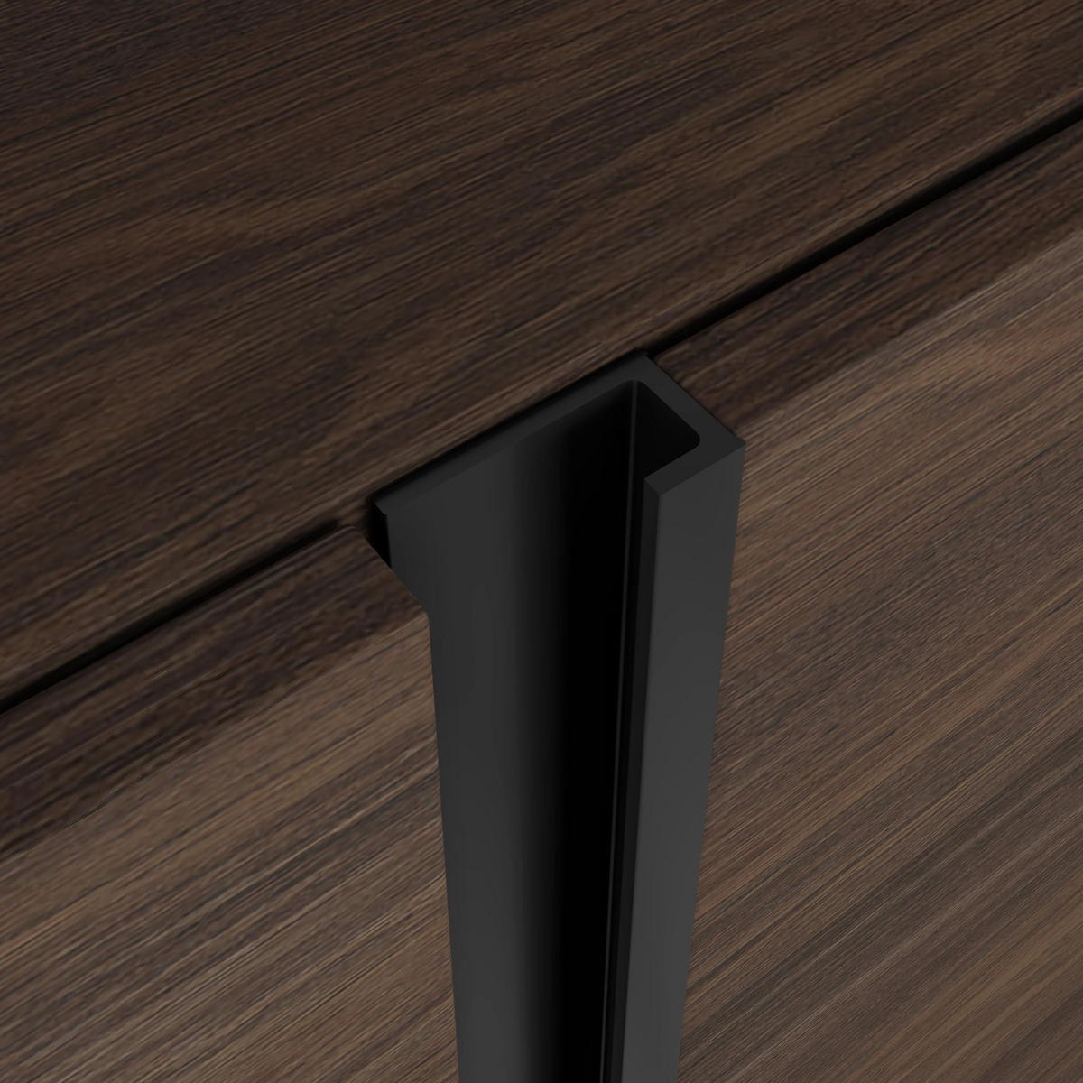 LOWBOARD, Dunkler Eiche und Schwarz, 315/35/50cm, Kamin mit Feuereffekt XXL - Dunkelbraun, Holzwerkstoff (315/50/35cm) - Skraut Home