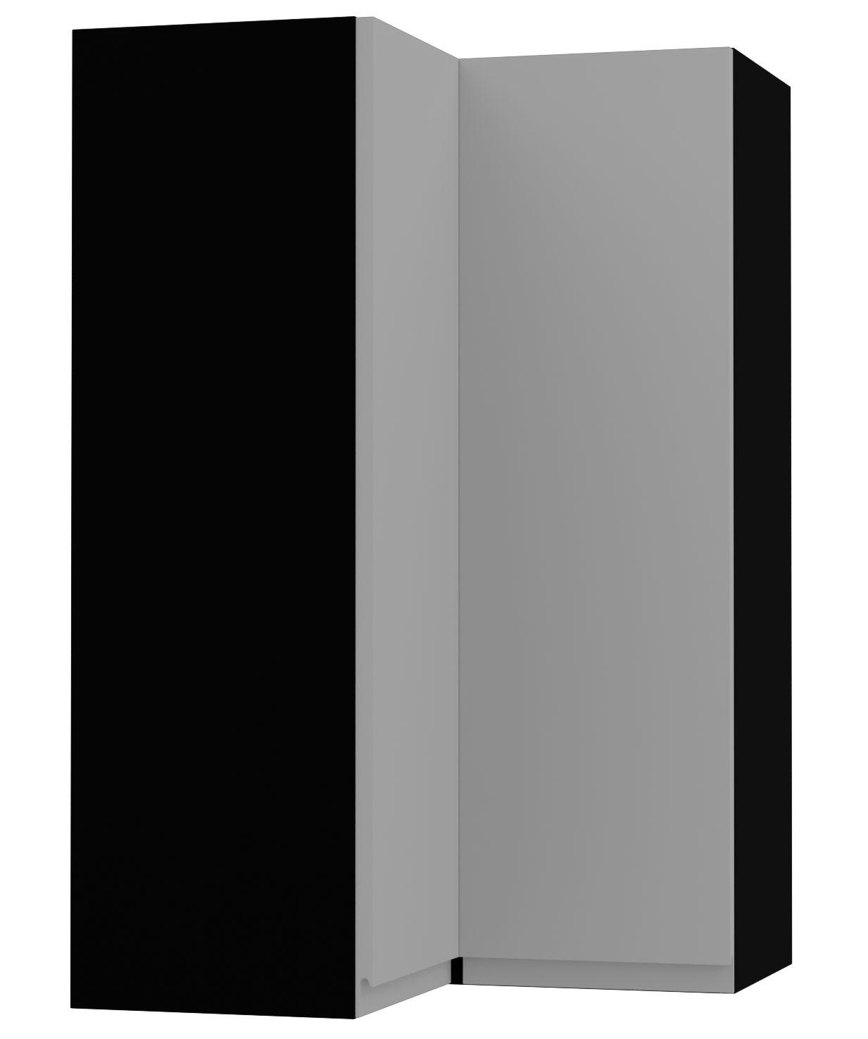ECKHÄNGESCHRANK Avellino W14/60 Schwarz / Dust Grey Acryl Matt 60 / 60 / 96cm - Schwarz/Grau, Holz/Holzwerkstoff (60/96/60cm) - Feldmann-Wohnen