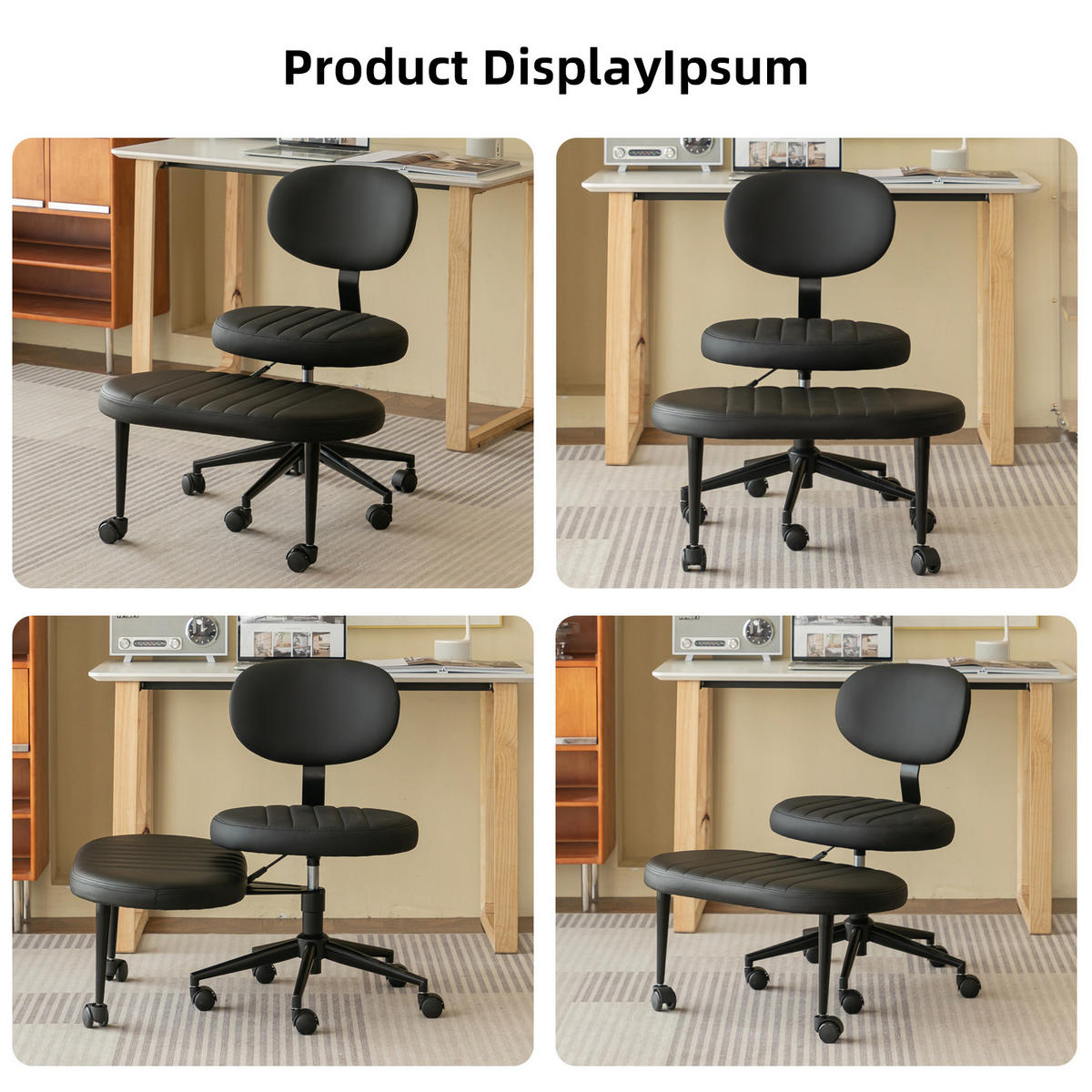 DREHSTUHL DE-41030 mit integrierter Fußstütze 360° drehbar Schwarz - Schwarz, Metall (69/92/40cm) - ComfortXL