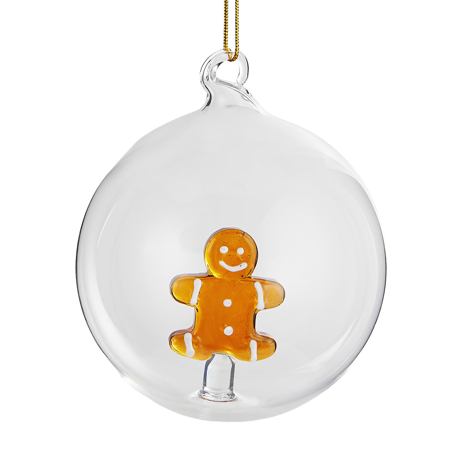 CHRISTBAUMKUGEL Hang On Lebkuchenmann - Transparent, Glas (8/8/9cm) - Butlers