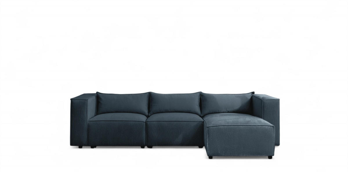 ECKSOFA Nevio - Blau, Holzwerkstoff/Textil (290/185cm) - Fun Möbel