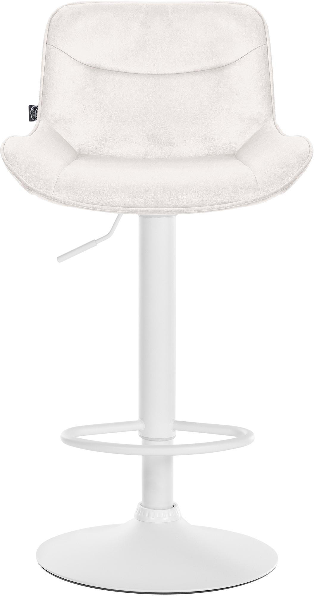 BARHOCKER Samt creme - Creme/Weiß, Textil/Metall (49/85/51cm) - CLP