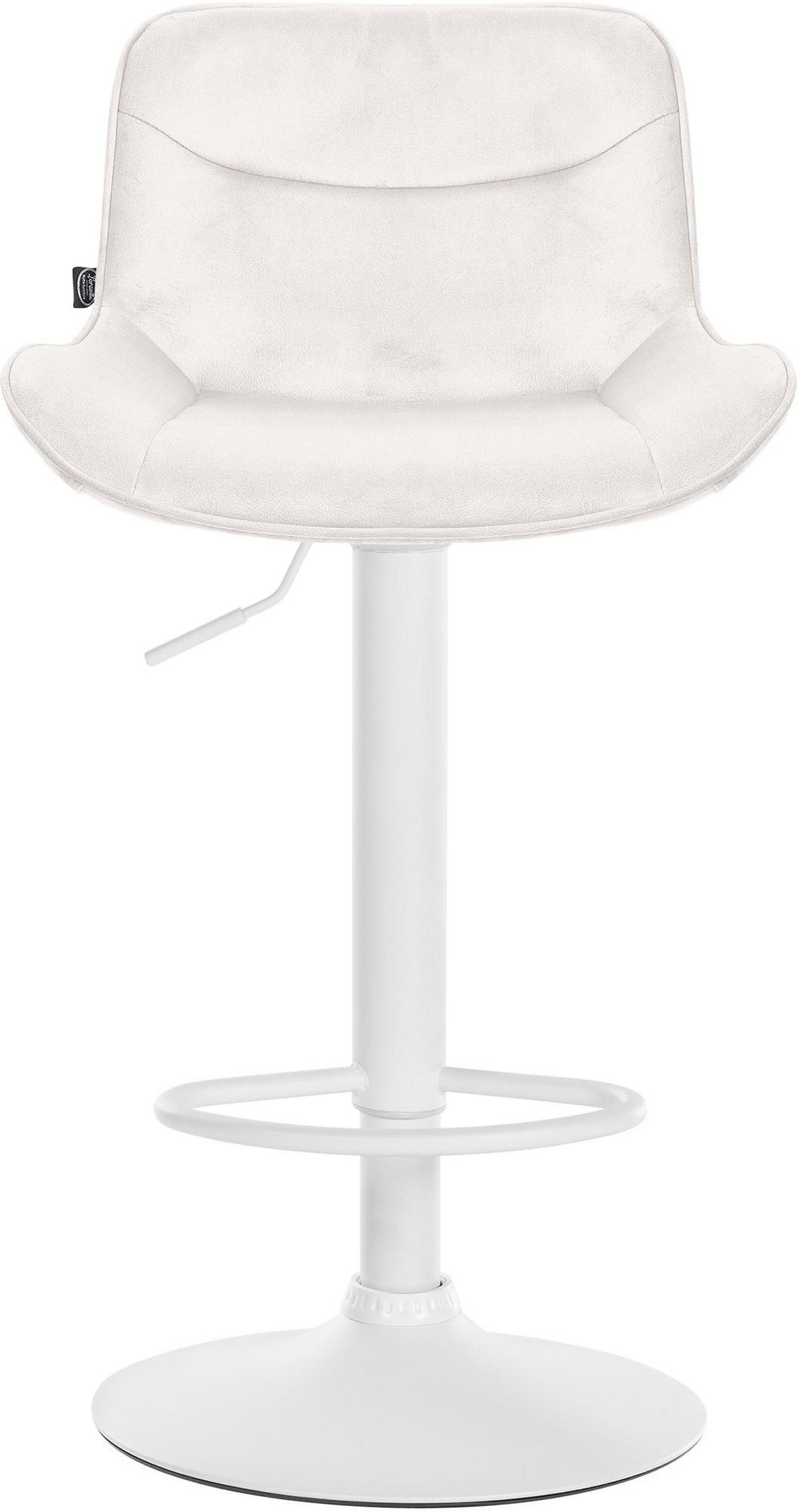 BARHOCKER Samt creme - Creme/Weiß, Textil/Metall (49/85/51cm) - CLP