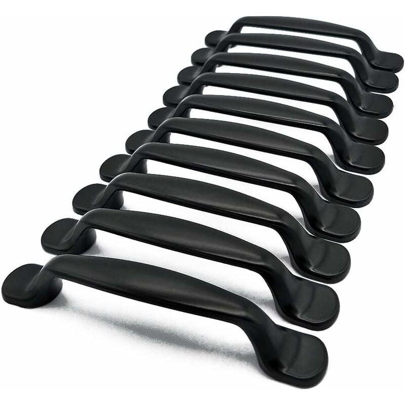MÖBELGRIFF 10er-Set 96 mm Aluminium - Schwarz, Metall (2.38/3/13.1cm)