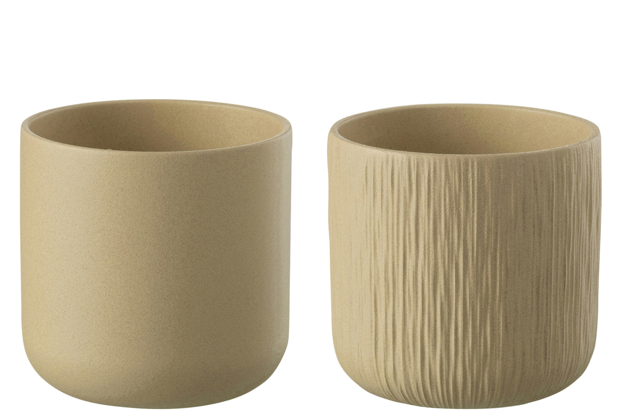 BLUMENTOPF GEN - Keramik - Beige - XXL - 2er Set - Ø 26,5 cm - Beige, Keramik (26.5/26cm) - J-Line