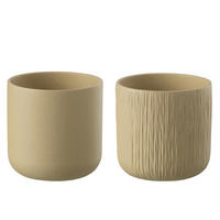BLUMENTOPF GEN - Keramik - Beige - XXL - 2er Set - Ø 26,5 cm - Beige, Keramik (26.5/26cm) - J-Line