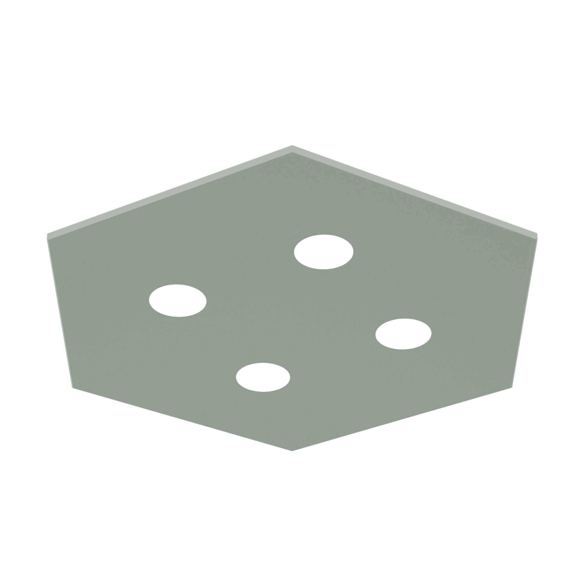 DECKENLEUCHTE - Grün, Metall (55/65/4cm) - Lumicom