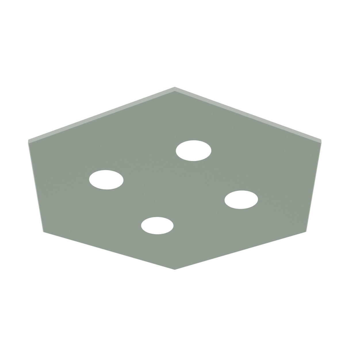 DECKENLEUCHTE - Grün, Metall (55/65/4cm) - Lumicom