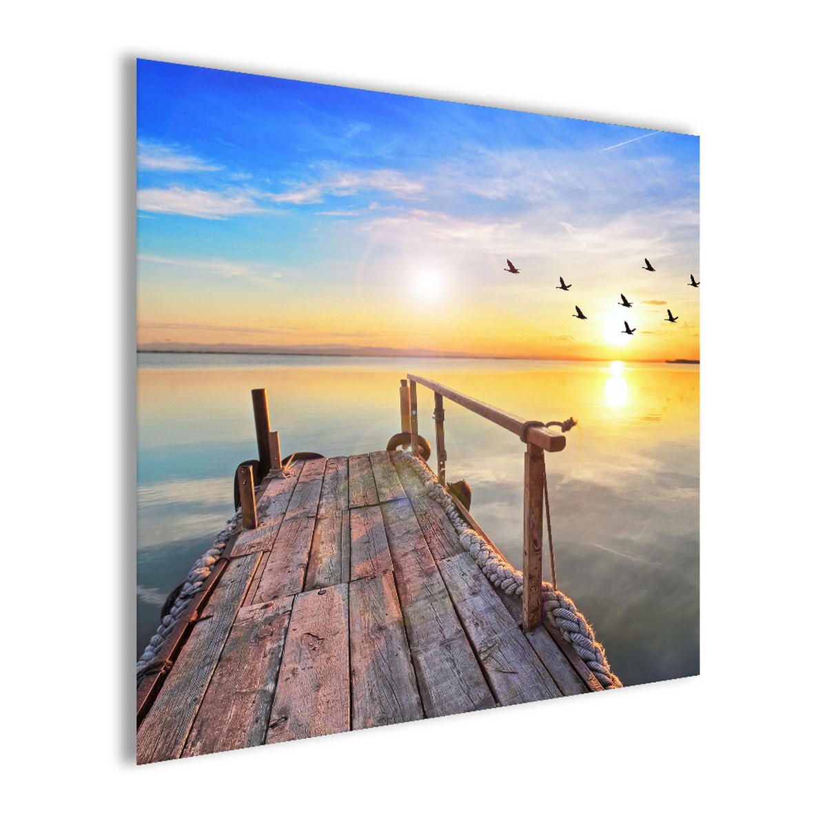 GLASBILD 30×30 cm Strand - Gelb, Glas (30/30cm) - artissimo