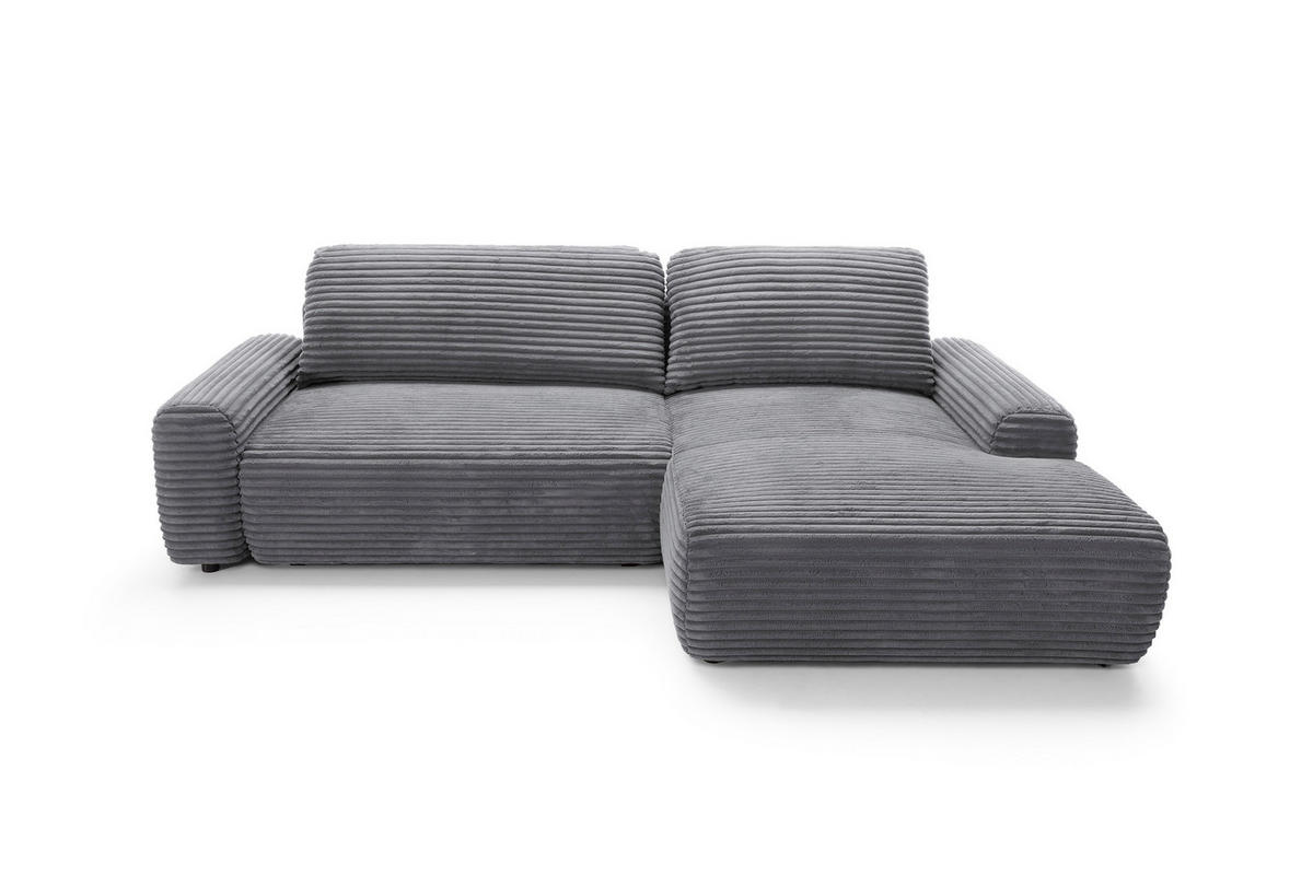 ECKSOFA Cordina Anthrazit, mit Schlaffunktion und Bettzeugbehälter, rechte seite - Anthrazit, Holzwerkstoff (264/162cm) - Bettso