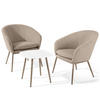 GARTENMÖBELSET SOLIS Gartenlounge-Set, - Hellbraun, Textil/Metall - KONSIMO®