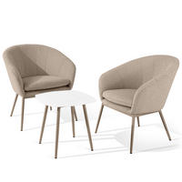 GARTENMÖBELSET SOLIS Gartenlounge-Set, - Hellbraun, Textil/Metall - KONSIMO®