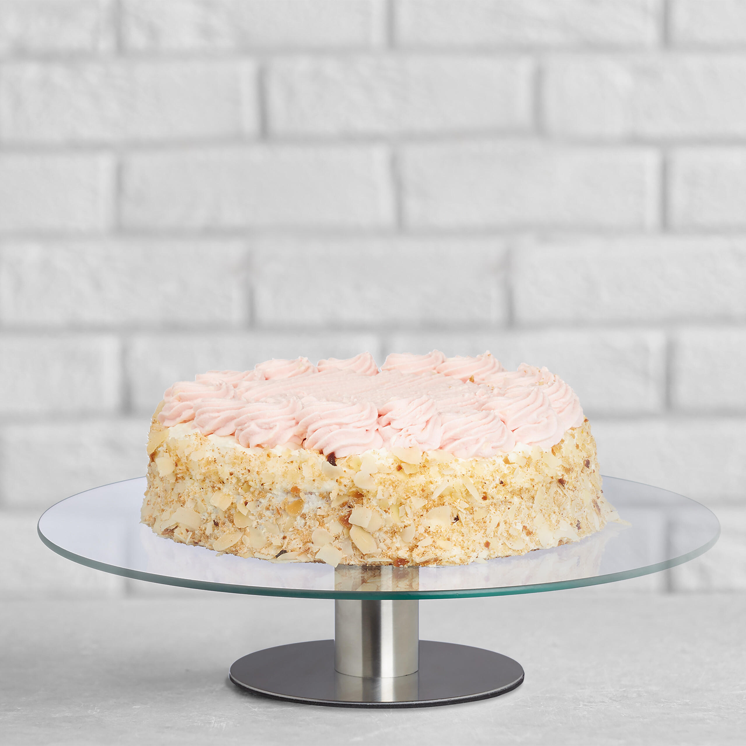 Thumbnail - Relaxdays 2Xtortenplatte, Transparent, Glas, Metall, 30x7x30 cm, Tischkultur & Servieren, Servierplatten