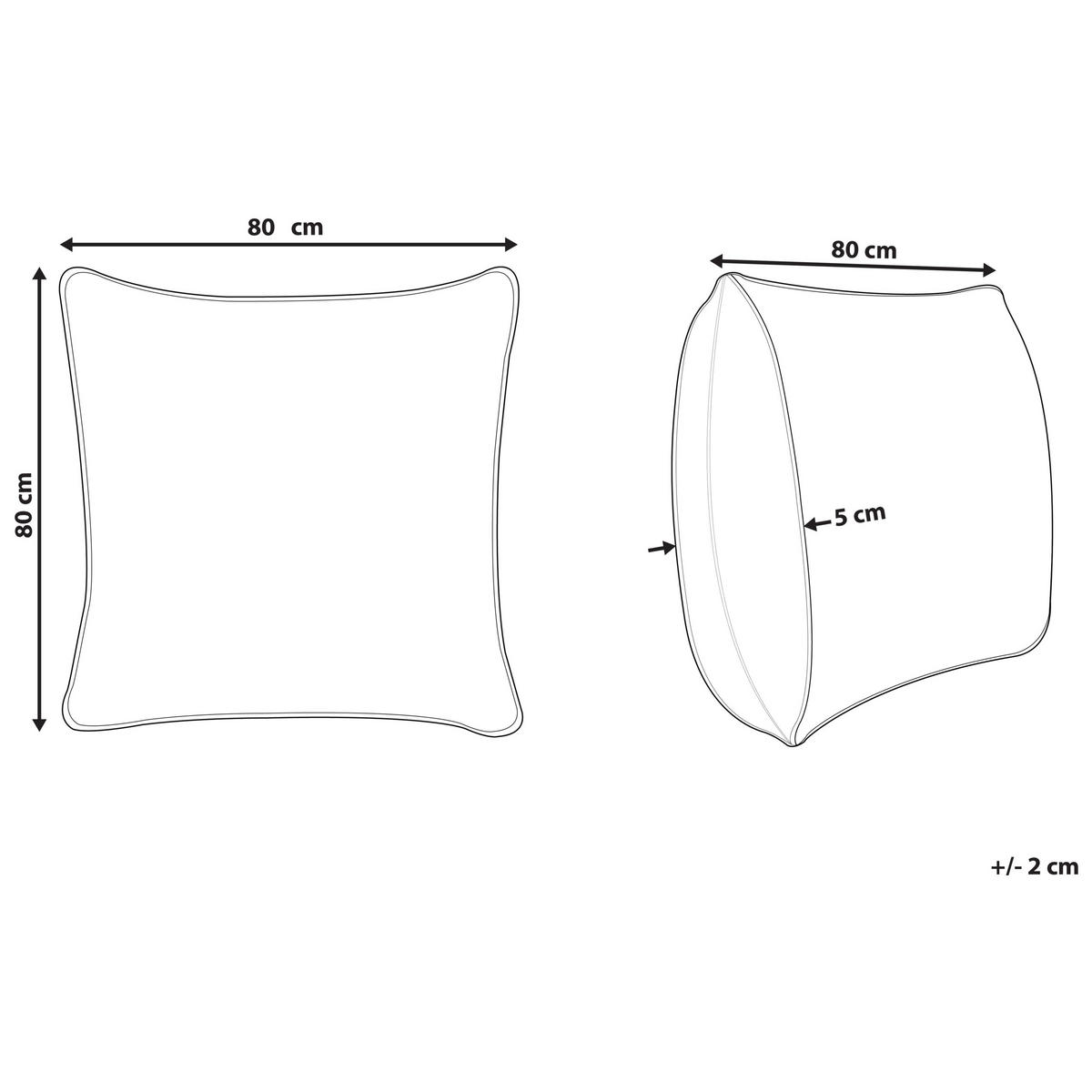 KOPFKISSEN Weiß 80/80 cm Aneto - Blau/Weiß, Naturmaterialien (80/80cm) - Beliani